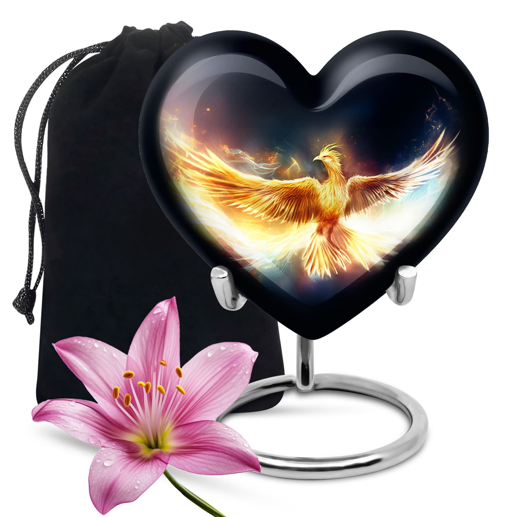 Light Phoenix Cremation Urn - Decorative Funeral Urn For Burial