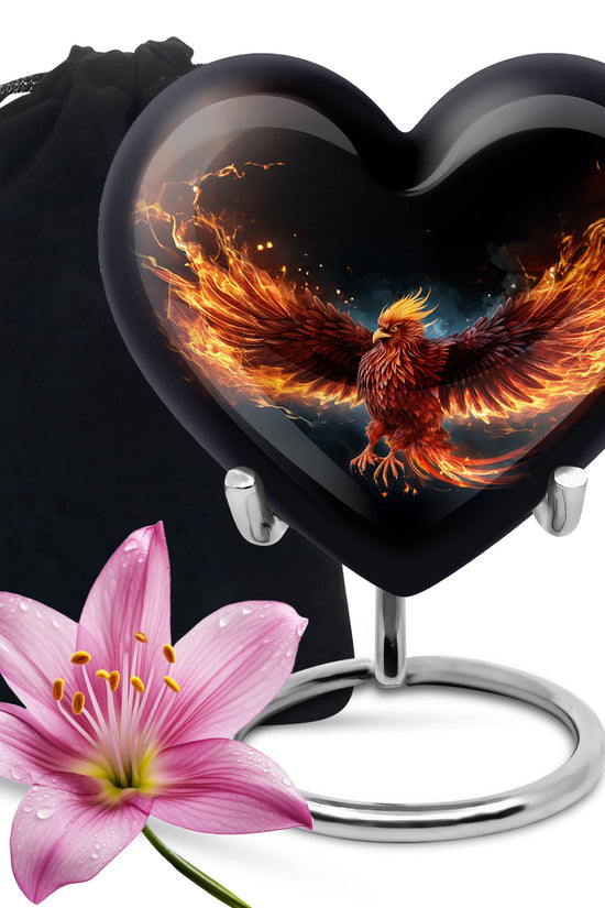 Flaming Phoenix Funeral Urn - Mythical Ashes Urn for Adult Ashes