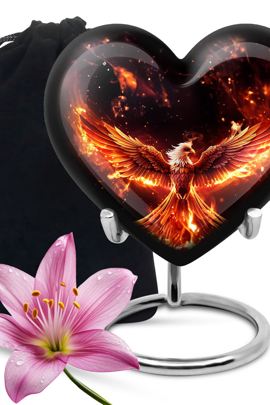 Fire Phoenix Funeral Urn - Fantasy Cremation Urn For Adult Ashes