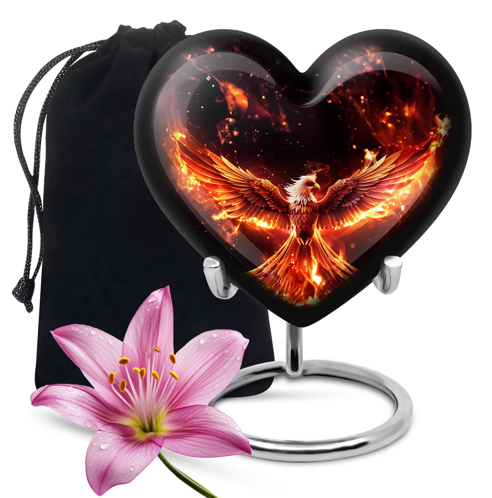 Fire Phoenix Funeral Urn - Fantasy Cremation Urn For Adult Ashes