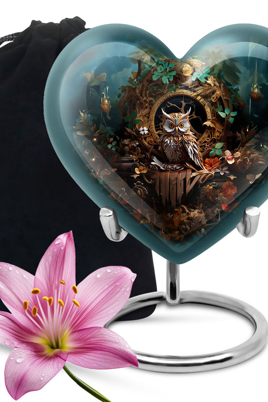 Artistic Owl Funeral Urn - Unique Cremation Urn For Burial