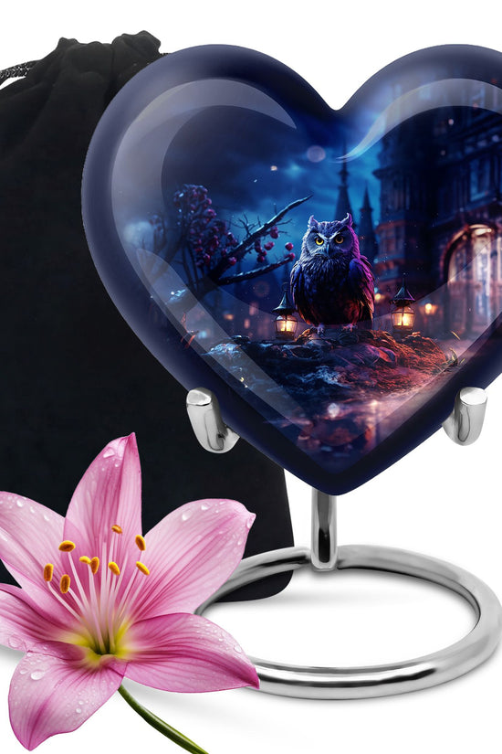 Night Owl Funeral Urn - Artistic Cremation Urn For Adult Ashes