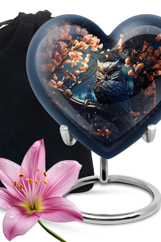Black Owl Cremation Urn – Elegant Memorial Urn For Human Ashes