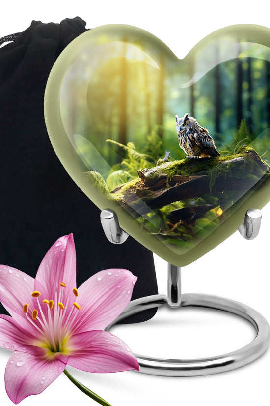 Owl Memorial Urn - Forest Cremation Urn For Human Ashes