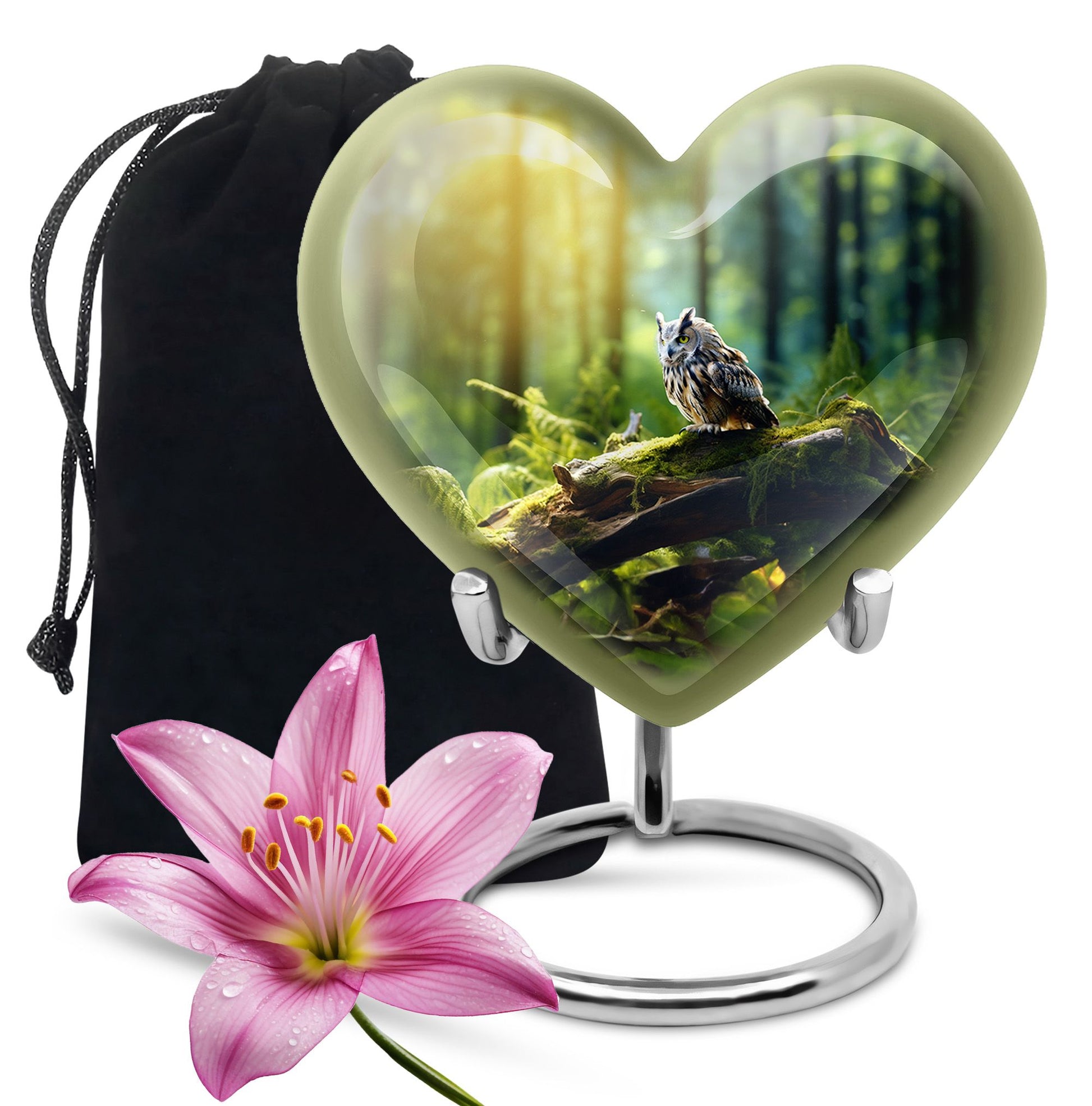 Owl Memorial Urn - Forest Cremation Urn For Human Ashes