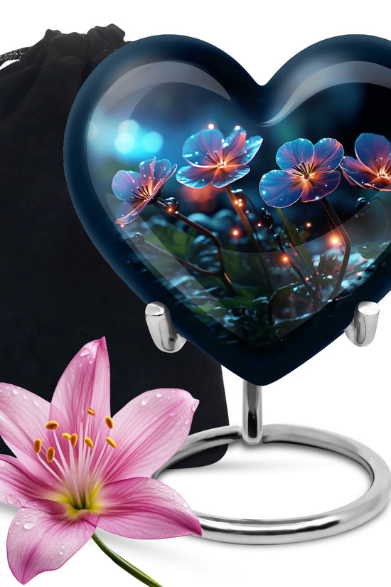 Scorpion Grass Cremation Urn For Human Ashes - Artistic Floral Burial Urn
