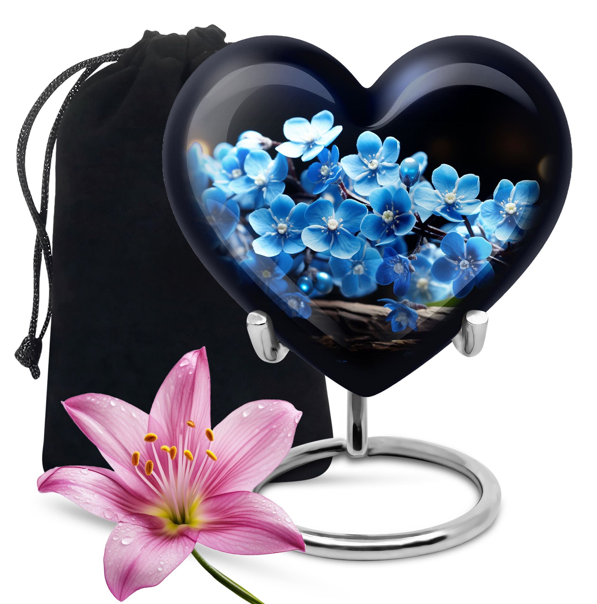 Scorpion Grass Cremation Urn - Stylish Floral Memorial Urn For Ashes