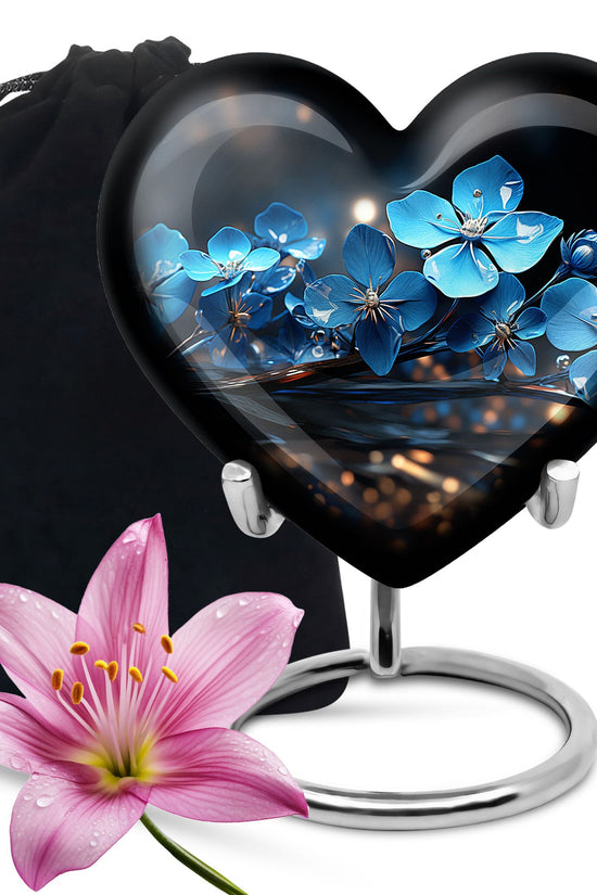 Scorpion Grass Floral Funeral Urn - Decorative Memorial Urn For Ashes