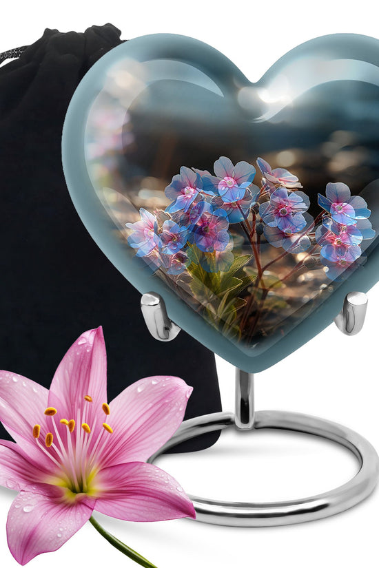 Scorpion Grass Ashes Urn - Elegant Floral Cremation Memorial Urn