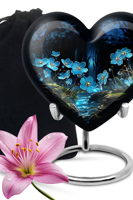 Blue Scorpion Grass Memorial Urn - Artistic Funeral Urn For Adult Ashes