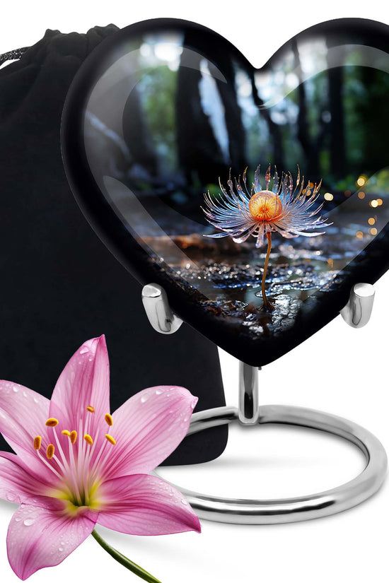 Flower Floral Memorial Urn - Large Funeral Urn For Adult Ashes