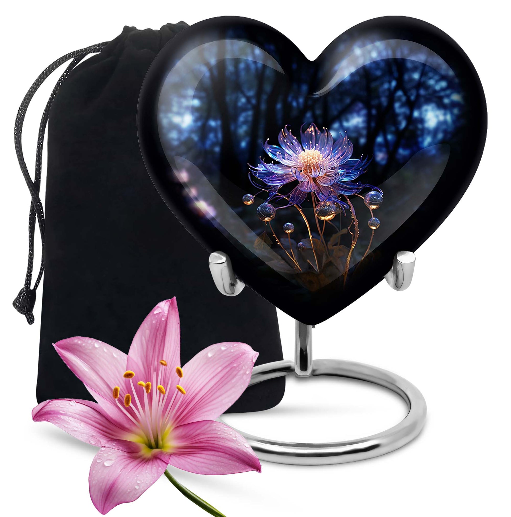 Beautiful Flower Cremation Urn - Forest Funeral Urn For Burial