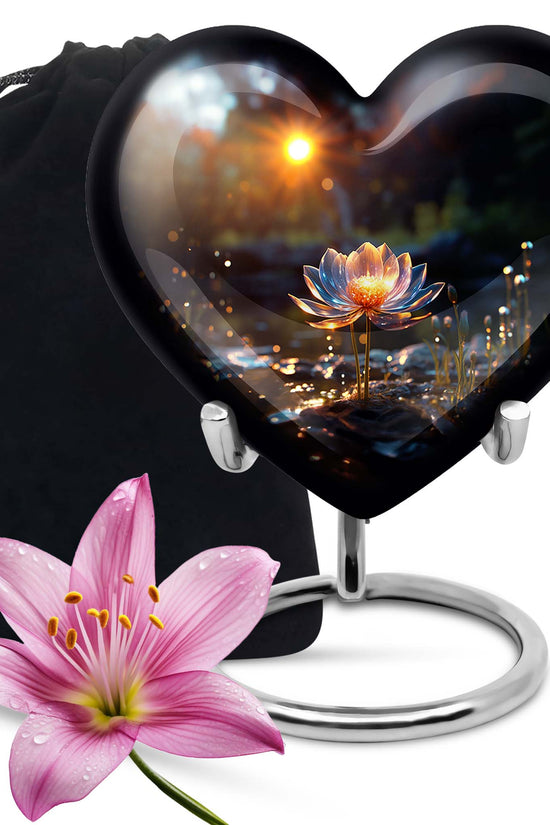 Glowing Lotus Memorial Urn - Large Cremation Urn For Ashes