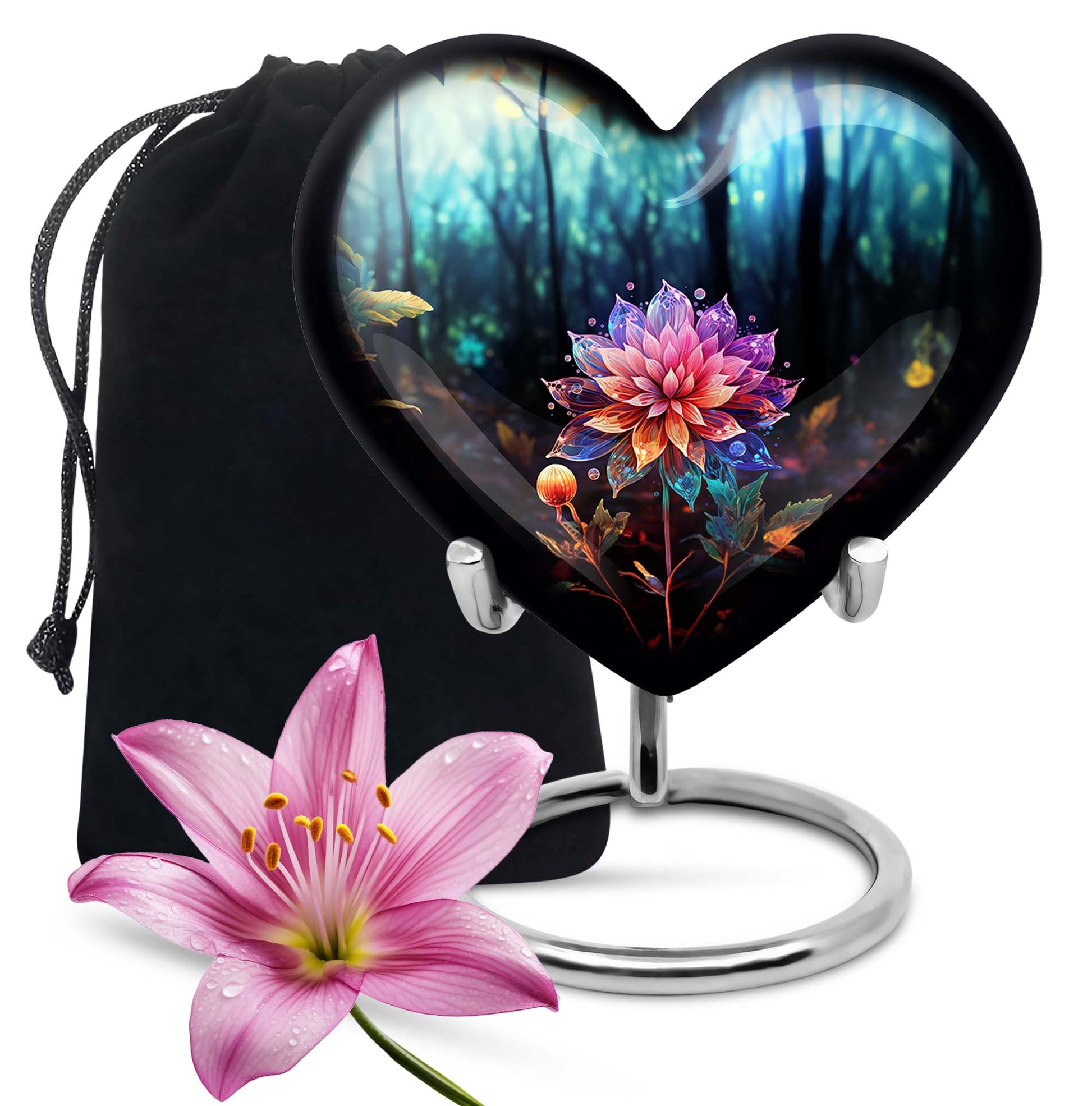 Lotus Flower Cremation Urn - Artistic Memorial Urn For Human Ashes