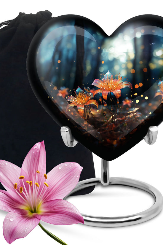 Nature Lily Memorial Urn - Burial Cremation Urn For Adult Ashes