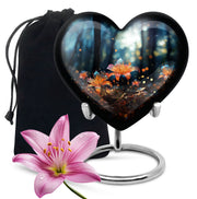 Orange Lily Funeral Urn For Ashes - Large Memorial Urn For Ashes