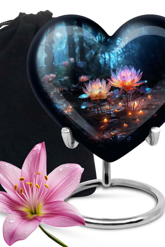 Lotus Flower Funeral Urn For Ashes - Decorative Adult Cremation Urn