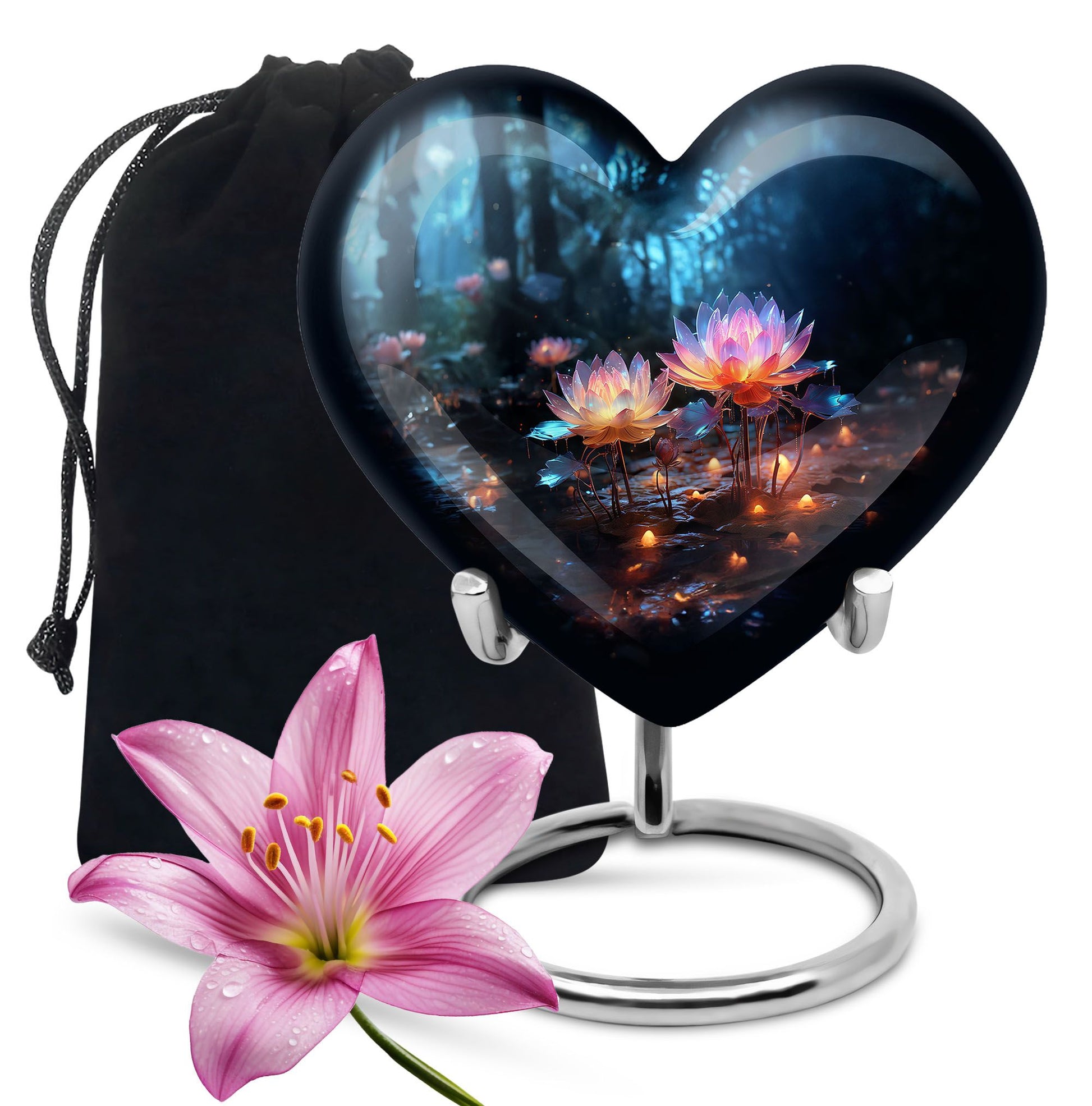 Lotus Flower Funeral Urn For Ashes - Decorative Adult Cremation Urn