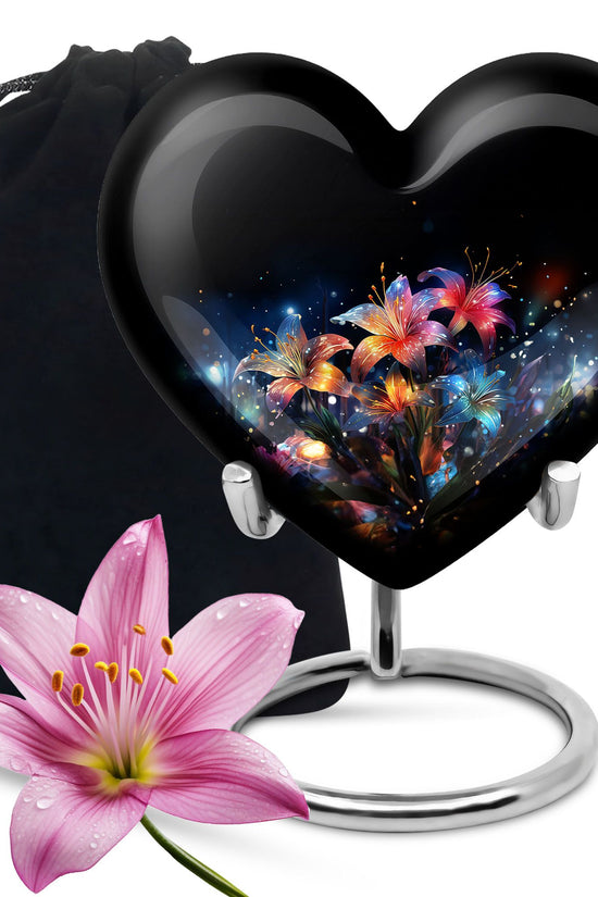 Glowing Lily Memorial Urn - Large Cremation Urn For Human Ashes