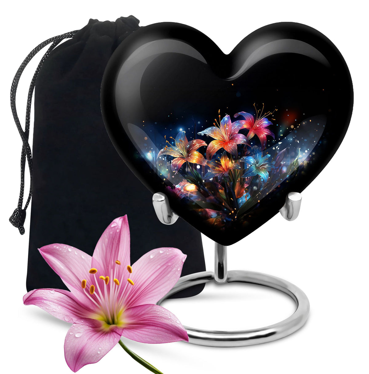 Glowing Lily Memorial Urn - Large Cremation Urn For Human Ashes