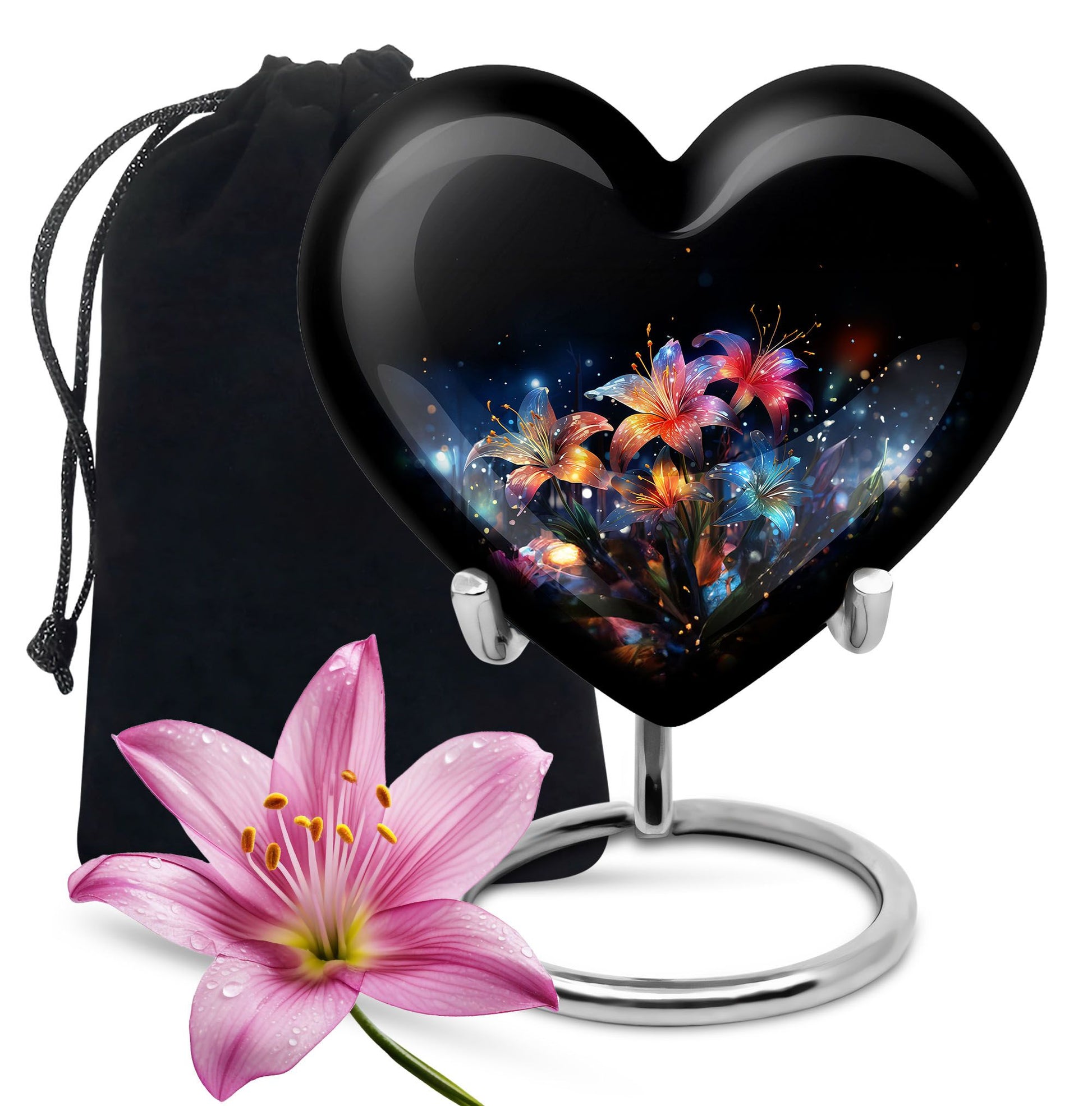 Glowing Lily Memorial Urn - Large Cremation Urn For Human Ashes