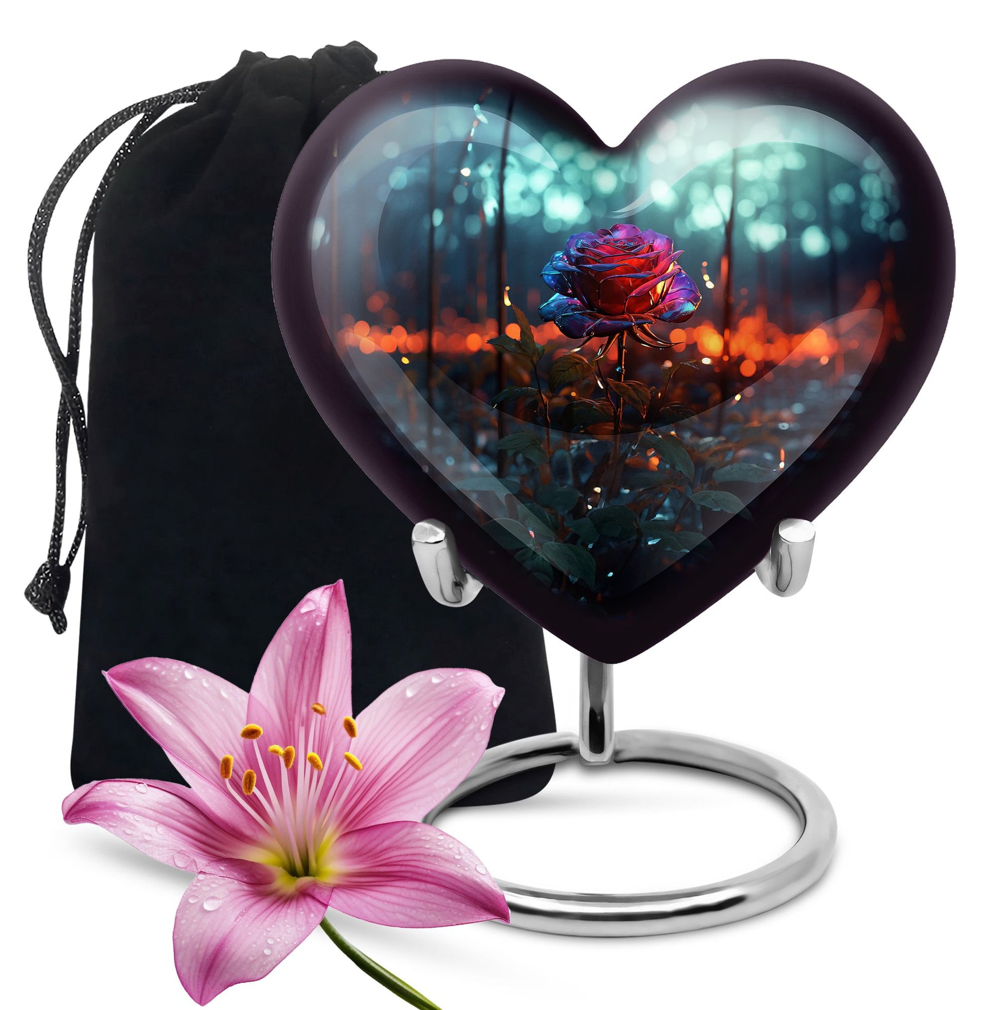 Luxury Rose Funeral Urn - Premium Cremation Urn For Burial