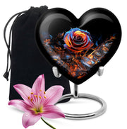 Beautiful Rose Theme Memorial Urn - Aluminum Cremation Urn For Loved Ones