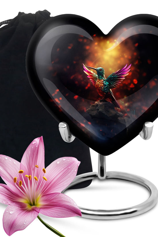 Colourful Hummingbird Memorial Urn - Premium Funeral Urn For Loved Ones