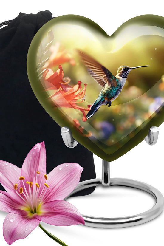 Hummingbird Theme Cremation Urn - Beautiful Memorial Urn For Loved Ones