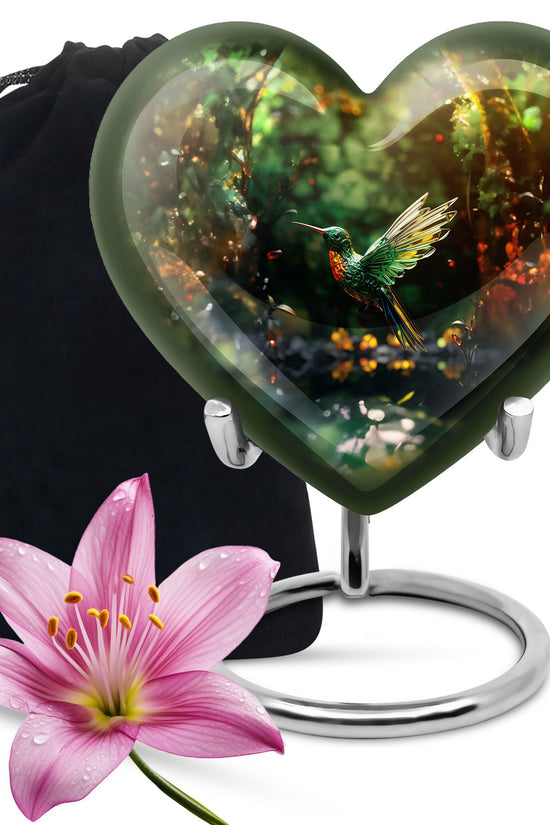Hummingbird Memorial Urn - Crystal Decorative Urn For Human Ashes