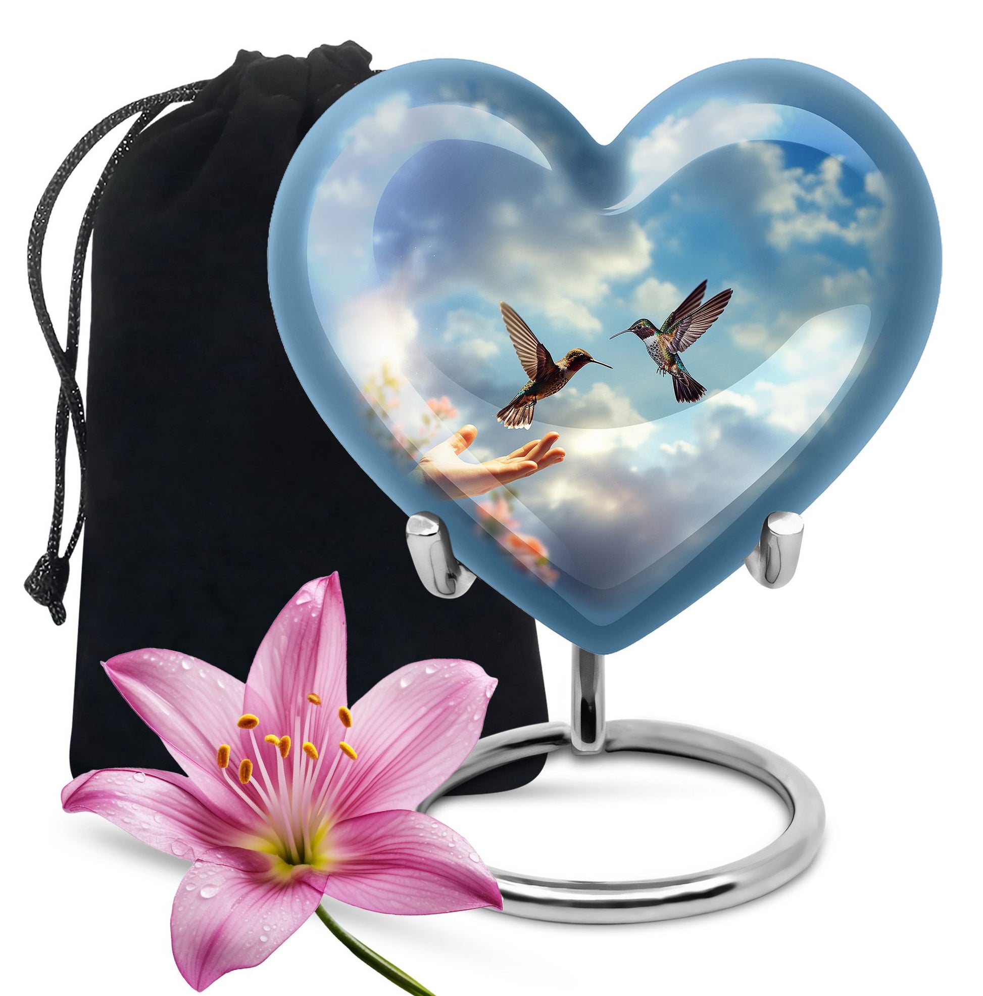 Couple Hummingbird Cremation Urn - Elegent Memorial Urn For Loved Ones