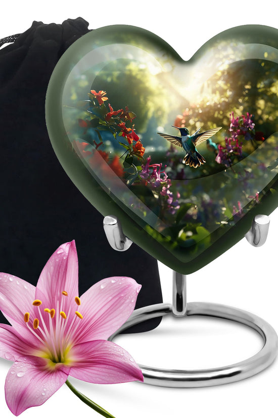 Flying Hummingbird Cremation Urn - Aluminium Memorial Urn For Ashes