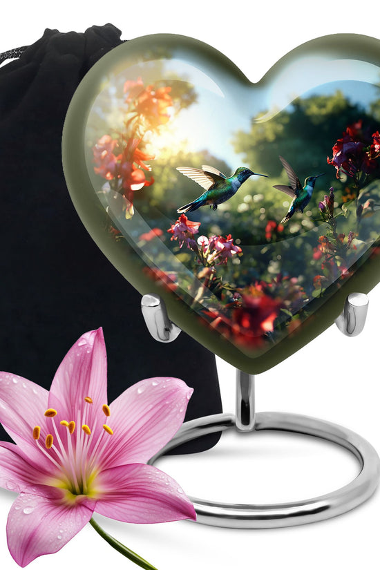 Peaceful Hummingbird Memorial Urn - Nature Funeral Urn For Loved Ones