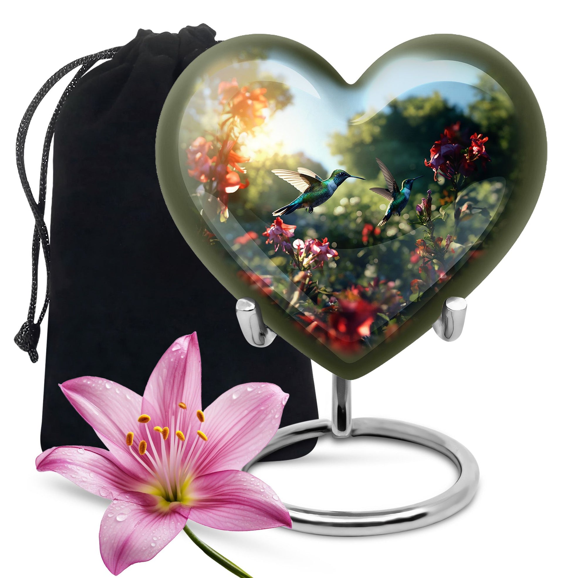 Peaceful Hummingbird Memorial Urn - Nature Funeral Urn For Loved Ones