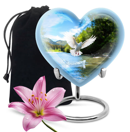 Nature Funeral Theme Urn - Dove Memorial Urn For Loved Ones