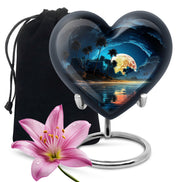 Night Beach Memorial Urn - Moonlight Cremation Urn For Loved Ones