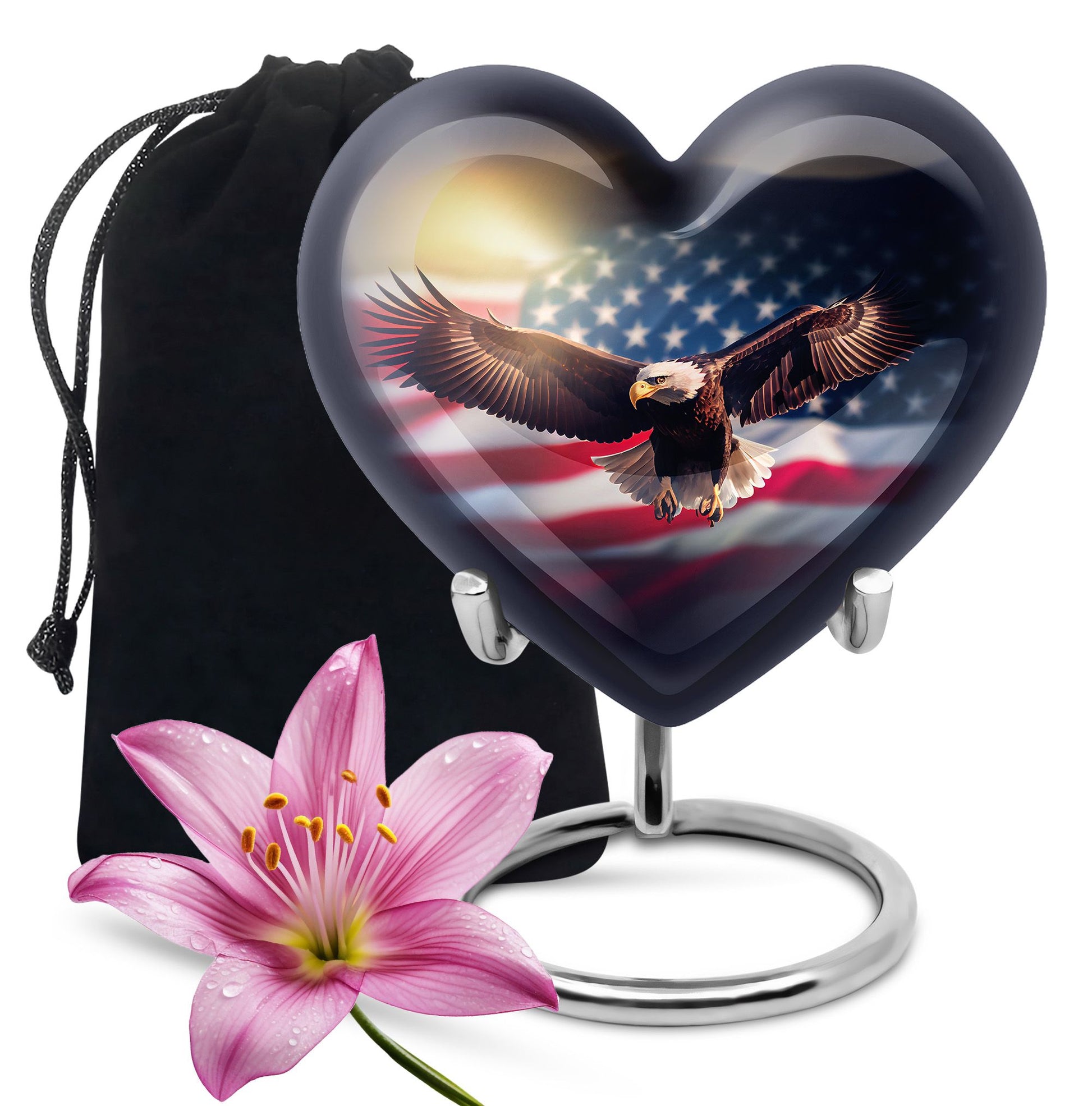 American Tribute Cremation Urn - Military Funeral Urn For Male & Female