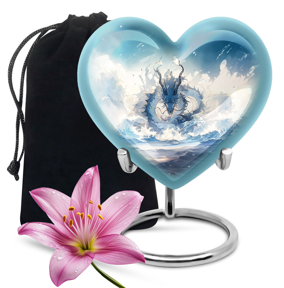 Mystic Blue Dragon Cremation Urn For Adult - Artistic Funeral Urn For Ashes