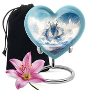 Mystic Blue Dragon Cremation Urn For Adult - Artistic Funeral Urn For Ashes
