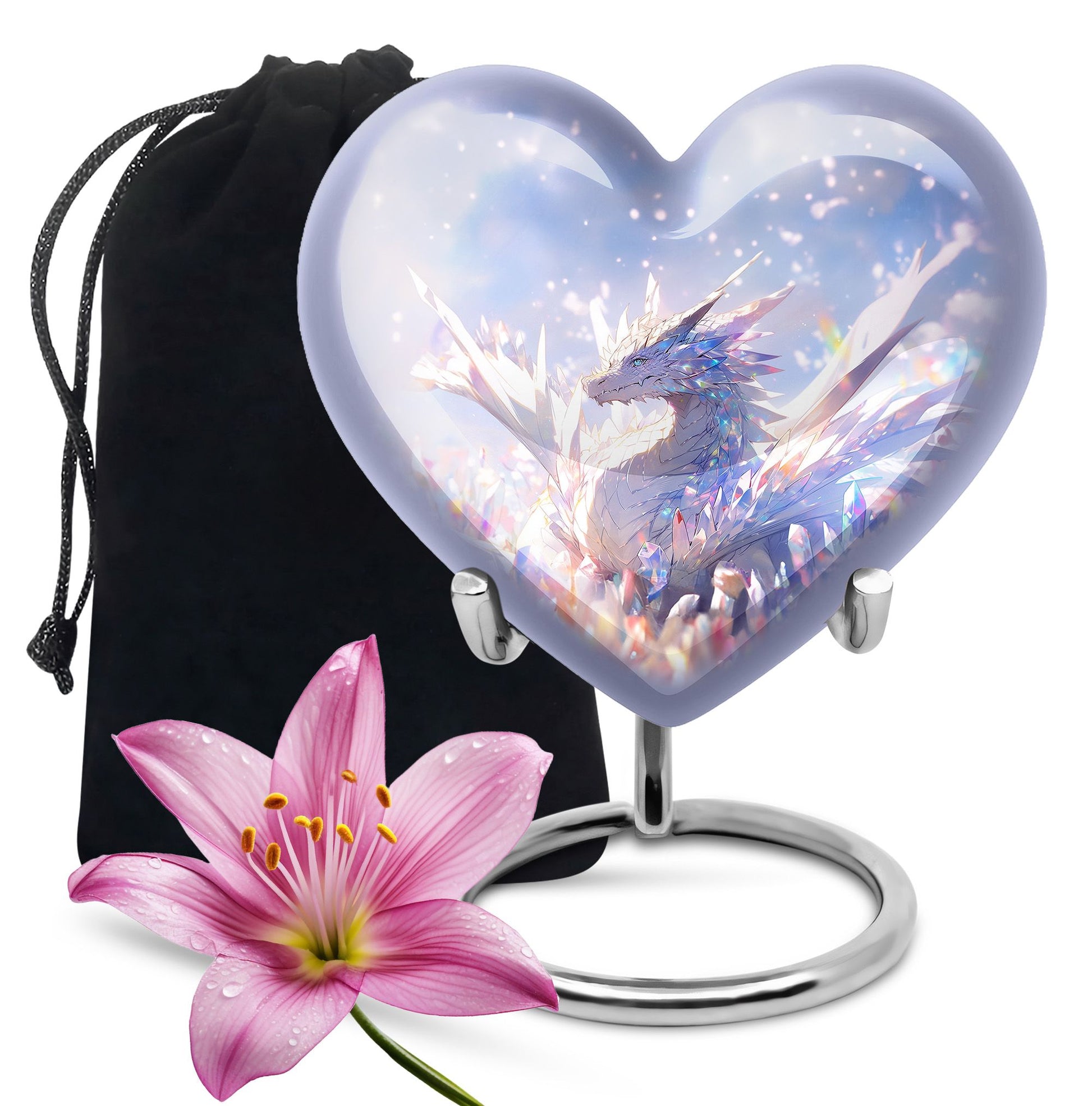 Crystal Dragon Spirit Funeral Urn For Human Ashes - Decorative Burial Urn