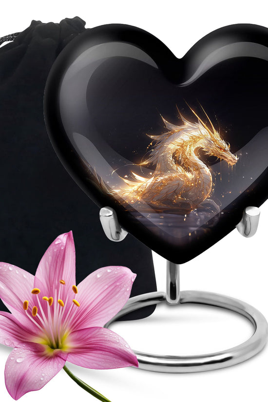 Black Shadow Dragon Cremation Urn For Ashes - Elegant Memorial Urn