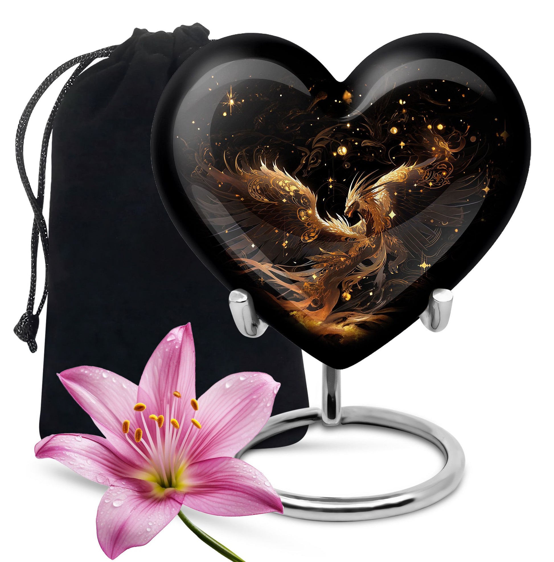 Celestial Silver Dragon Funeral Urn For Adults - Premium Aluminium Urn