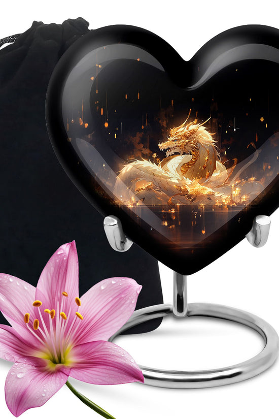 Purple Fantasy Dragon Cremation Urn For Human Ashes - Decorative Ashes Urn