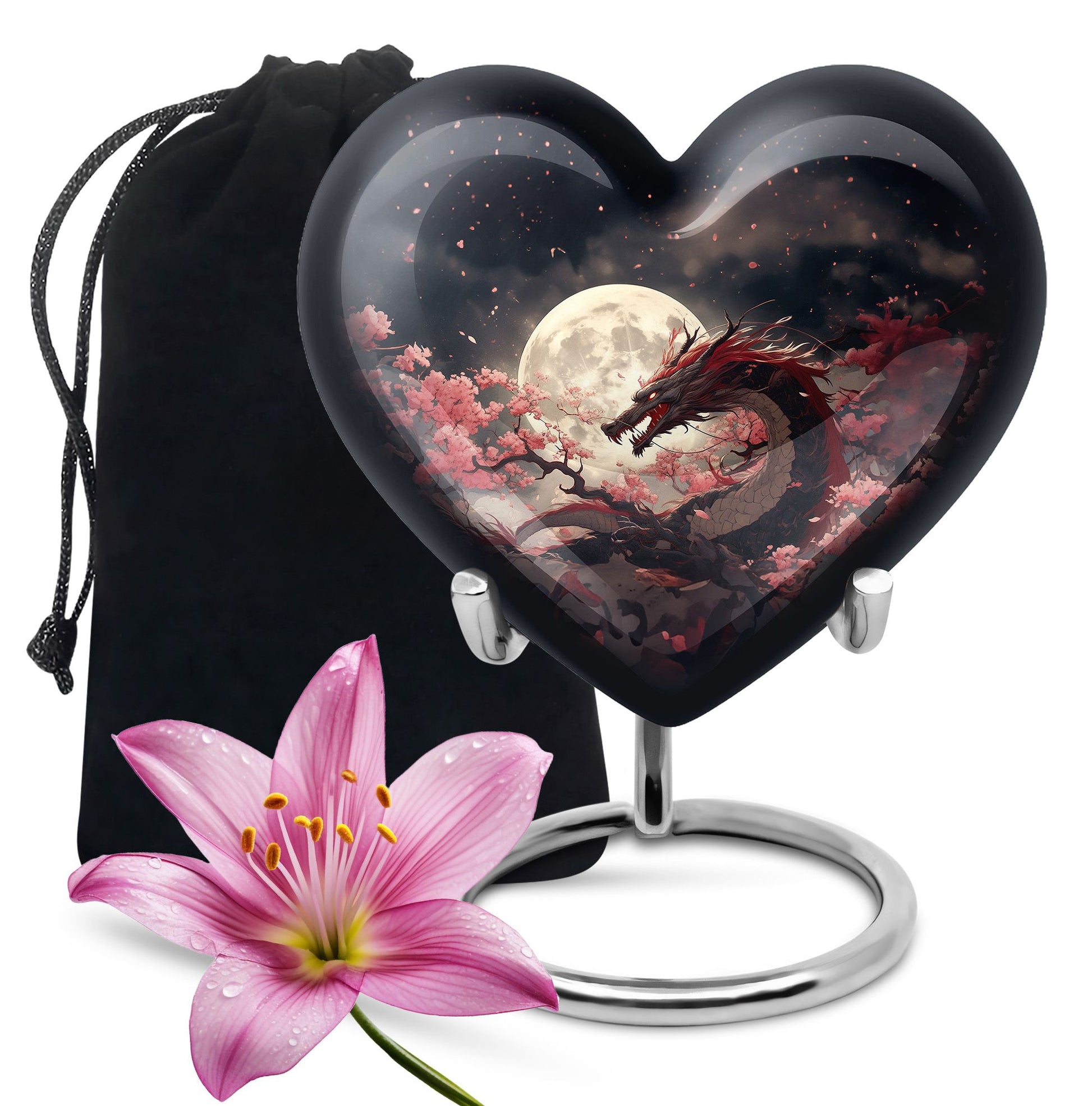 Red Dragon Funeral Urn - Beautiful Theme Memorial Urn For Loved Ones