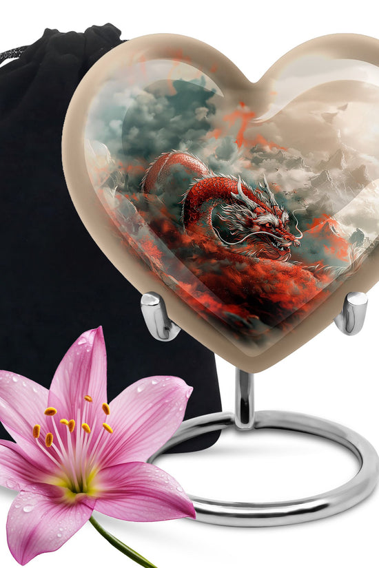Midnight Dragon Moon Cremation Urn - Black Aluminium Urn For Adult Ashes