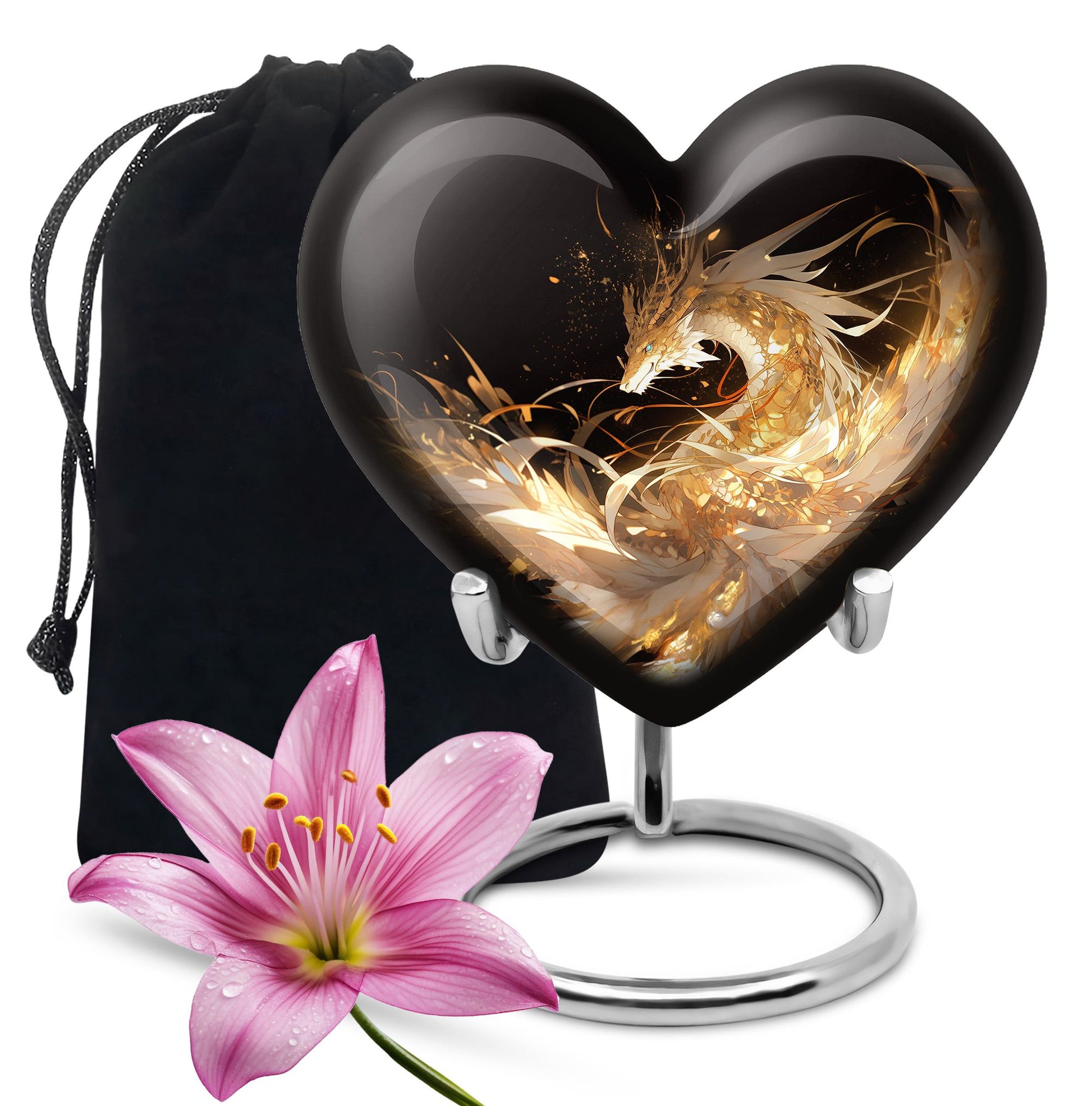 Dragon Guardian Funeral Urn For Human Ashes - Artistic Aluminium Urn