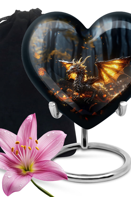 Golden Dragon Treasure Funeral Urn For Ashes - Luxury Memorial Urn