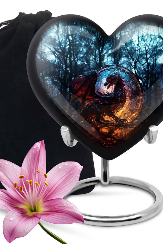 Blue Thunder Dragon Memorial Urn For Ashes - Decorative Cremation Urn