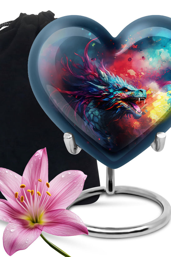 Colourful Artistic Cremation Urn - Large Memorial Urn For Adult Ashes