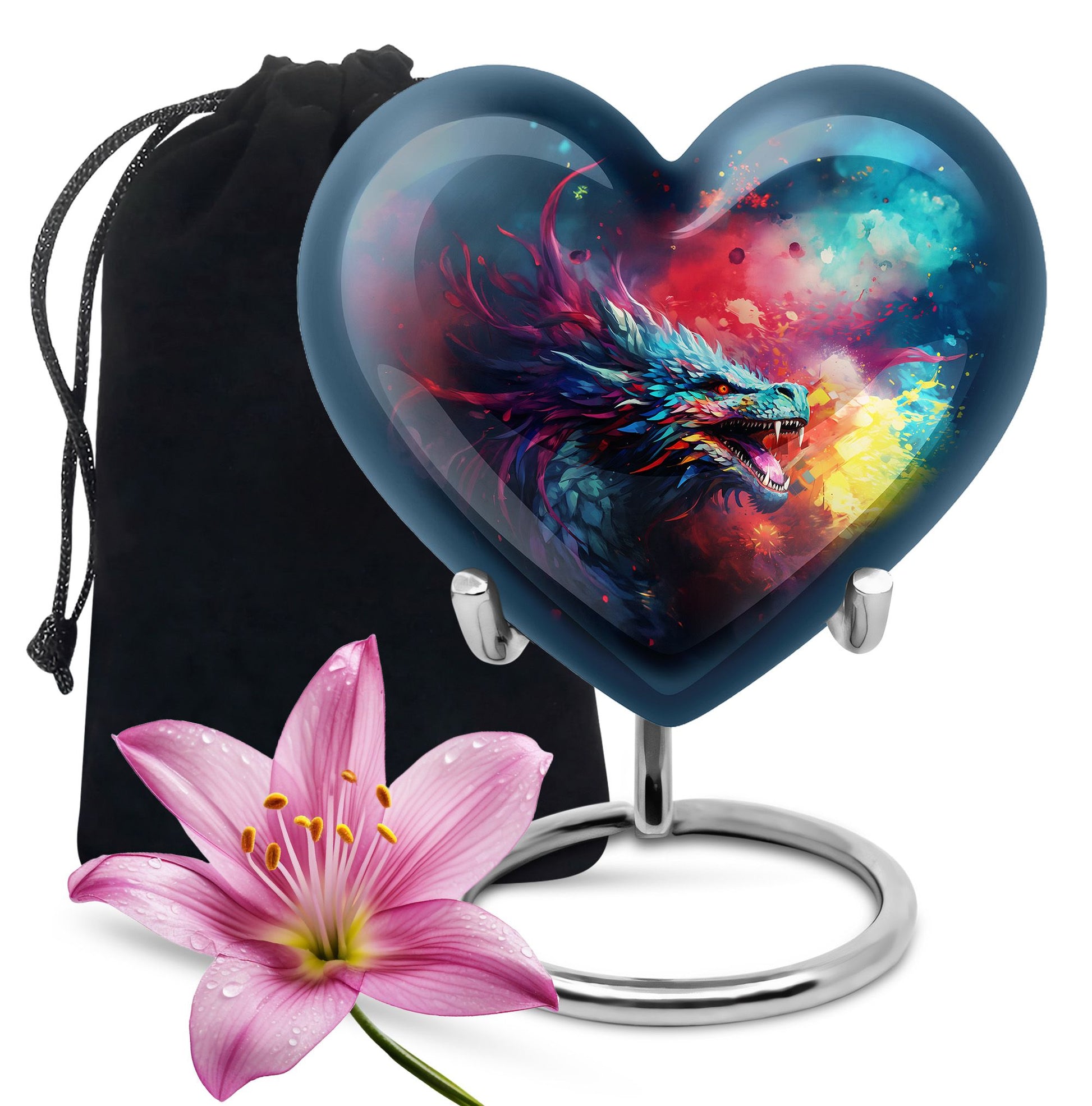 Colourful Artistic Cremation Urn - Large Memorial Urn For Adult Ashes